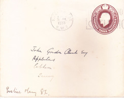 GREAT BRITAIN : THREE HALF PENCE POSTAGE PRE PAID ENVELOPE : VERY FINE USED IN YEAR 1933 :  SLOGAN POST MARK - Covers & Documents