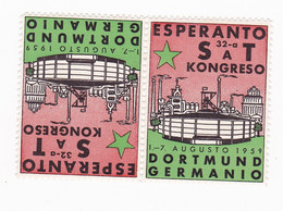 Vignette - Esperanto - 1959 - Dortmund Germanio Tête Bêche - Esperanto