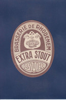 étiquette Bière Beer Bier Brasserie Publicité Publicitaire Réclame Extra Stout Rhodenem - Advertising