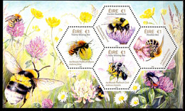 2018 Ireland Fauna And Flora Irish Honey Bees MS MNH** MiNr. 2264 - 2267 (Block 107) Odd Shape, Honey, Food, Insects - Neufs