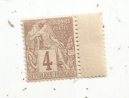 Timbre , COLONIES GENERALES  1891, 4 C Lilas Brun , Neuf, Alphee Dubois, 2 Scans - Alphée Dubois