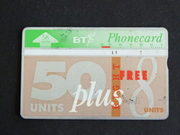 TELECARTE BRITISH TELECOM 50 UNITS PLUS 8 - DOS NOIR - BT Edición General