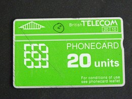 TELECARTE BRITISH TELECOM PHONECARD 20 UNITS - DOS NOIR - BT Allgemeine