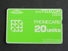 TELECARTE BRITISH TELECOM PHONECARD 20 UNITS - DOS NOIR - BT Emissions Générales