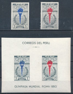 °°° PERU - Y&T N°166/67 PA + 4 BF OLYMPICS GAMES 1961 MNH °°° - Peru