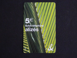 TELECARTE TICKET TELEPHONE ALIZES 5 EUROS FRANCE TELECOM - FT