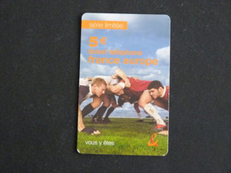 TELECARTE TICKET TELEPHONE FRANCE EUROPE 5 EUROS FRANCE TELECOM RUGBY - Tickets FT