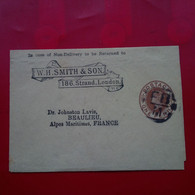 LETTRE ENTIER LONDON W.H.SMITH AND SON POUR BEAULIEU - Cartas & Documentos