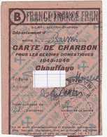 Ancienne Carte De Charbon - 1945-1946 (Reims) - Material Y Accesorios