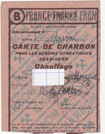 Ancienne Carte De Charbon - 1945-1946 (Reims) - Materiaal En Toebehoren
