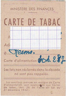 Ancienne Carte De Tabac - 1947 (Reims) - Matériel Et Accessoires