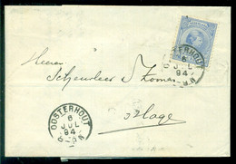 Nederland 1894 Brief Van Oosterhout Naar Scheurleer Den Haag Met Ontvangststempel NVPH 35 - Storia Postale