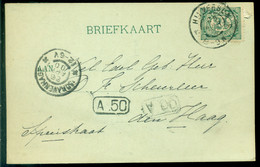 Nederland 1900 Briefkaart Van Hilversum Naar Scheurleer Den Haag Met Aankomststempel NVPH 55 - Storia Postale