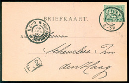 Nederland 1900 Briefkaart Van Leiden Naar Scheurleer Den Haag Met Aankomststempel NVPH 55 - Storia Postale