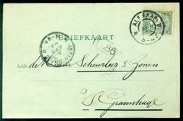 Nederland 1902 Briefkaart Van Alkmaar Naar Scheurleer Den Haag Met Aankomststempel NVPH 55 - Storia Postale