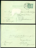 Nederland 1908 Briefkaart Van Beverwijk Naar Amsterdam NVPH 55 - Storia Postale