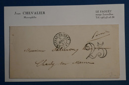 AP10 FRANCE  BELLE LETTRE   1851 CHATEAU THIERRY  POUR CHARLY +TAXE 25   + AFFRANCH. PLAISANT - 1849-1876: Klassieke Periode