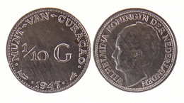 OLANDA CURACAO 1/10 DI FIORINO 1947 IN ARGENTO - Curaçao