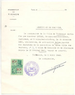 FISCAUX BELGIQUE Certificat De Domicile 1949 - Documenten