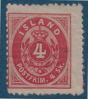 ISLANDE N°3b * Dentelé 12 1/2 1ere Charnière Belle Dentelure Filigrane Presque Multiple Un Exemplaire Superbe RR - Nuovi