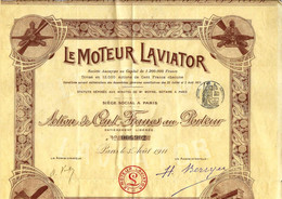 AVIATION MOTEURS INDURSTRIE SUPERBE ACTION 1911 LE MOTEUR LAVIATOR PARIS B.E.V.SCANS+COTATION 60 EUROS - Aviazione