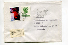 ITALIE Favara 1977 - Affranchissement Sur Lettre Recommandée Pour L'Allemagne - Don Du Sang - Máquinas Franqueo (EMA)