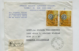 ITALIE Nuoro 1972 - Affranchissement Sur Lettre Recommandée Pour L'Allemagne - - Maschinenstempel (EMA)