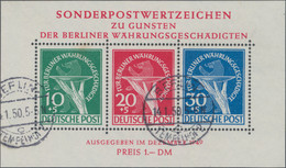 Berlin: 1949, Währungsgeschädigten-Block Mit PF I Beim 30 Pf Wert "zusätzl. Senkrechter Schraffierun - Usati