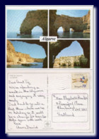2000 C. Portugal Multiview Postcard Praia Do Carvalho Algarve Posted To Scotland - Cartas & Documentos