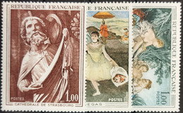 184- FRANCE 1970/71 PAINTERS AND SCULPTORS FULL SET 3 STAMPS MNH - Unused Stamps