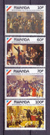 1990-Rwanda, French Revolution, Bicentenary (in 1989), Full Set Of 4 Stamps, Mint, Very High Catalogue Value. - Ongebruikt