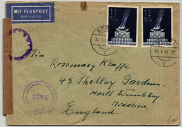 Austria 1948, Gföll Brief Gelaufen Nach England, Flugpost Zensur, Olympische Spiele - Ete 1948: Londres