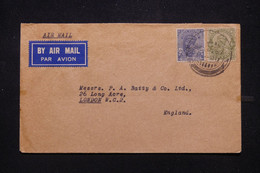 INDES ANGLAISES - Enveloppe Pour Le Royaume Uni En 1937 Par Avion - L 115544 - 1936-47 Koning George VI