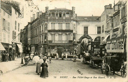 Niort * La Rue Victor Hugo Et La Rue Ricard * Attelage * Commerces Magasins * Débit De Tabac Tabacs - Niort