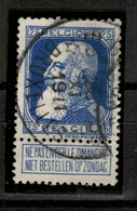 COB 76b Bleu Intense, Obliteration Relais Etoile (*) Centrale BRUXELLES/33, Centrage Excellent, Superbe - 1905 Barbas Largas