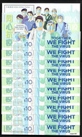 Hong Kong 2020 Fight Against Epidemic Together Coronavirus Covid 19 Corona Virus Nurse X 10 Pieces MNH  (**) - Nuovi