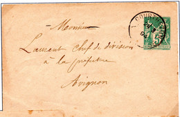 N° 75E2  Cachet Rond Départ Courthezon  Pour Avignon1894 - Sobres Transplantados (antes 1995)