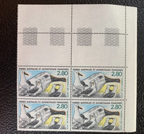 TAAF 1990 N° 150 ** Bloc De 4 + 1 Seul Coin Daté Neuf MNH Superbe C 7 € Faune Oiseaux Birds Albatros Bec Jaune Animaux - Colecciones & Series