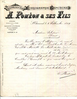 FACTURE.42.LOIRE.SAINT CHAMOND.IMPRIMERIE.LITHOGRAPHIE.PAPETERIE.A.POMEON & SES FILS.. - Printing & Stationeries