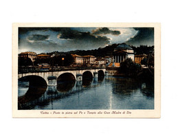 15509" TORINO-PONTE IN PIETRA SUL PO E TEMPIO ALLA GRAN MADRE DI DIO " NOTTURNO-VERA FOTO-CART. POST. NON SPED - Ponts