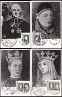 AD 12 - 4 Maximum Cards - 600 Years Of The Jagiellonian University - King Jagiello, Queen Jadwiga, Kollontaj, Dlugosz - Maximumkaarten