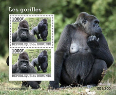 Burundi 2022, Animals, Gorillas, Block - Unused Stamps
