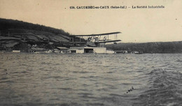 CPA - [76] Seine Maritime > Caudebec-en-Caux > Un Hydravion En Vol - La Société Industrielle - TBE - Caudebec-en-Caux