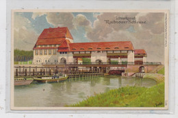 0-1532 KLEINMACHNOW, Teltowkanal, Machnower Schleuse, Künstler-Karte C. Krebs 1907 - Kleinmachnow