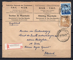 926 + 847 Gestempeld Op Aangetekende Brief MOORTSELE - 1953-1972 Lunettes