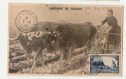 Carte-Maximum FRANCE N° Yvert 457 (LABOURS De GUERRE) Obl Sp Salon Du Prisonnier 1943 - 1940-49