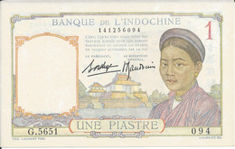 INDOCHINE  - 1  Piastre   Nd(1936)   -- UNC --    Indochina - Indochine