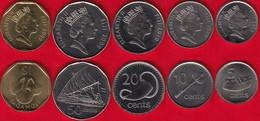 Fiji Set Of 5 Coins: 5 Cents - 1 Dollar 2009-2010 UNC - Fiji