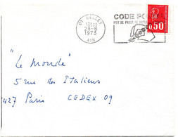 AIN - Dépt N° 01 = BELLEY 1976 = FLAMME à DROITE = SECAP Illustrée   'CODE POSTAL / MOT DE PASSE ' - Código Postal