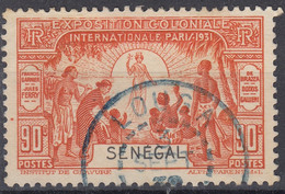 SENEGAL : EXPOSITION 1931 N° 112 RARE CACHET BLEU DE LOUGA - Gebruikt